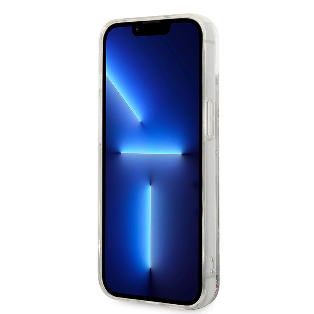 Θήκη για Apple iPhone 14 Plus, Karl Lagerfeld, Liquid Glitter Monogram, Ασημί