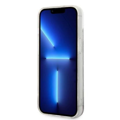 Θήκη για Apple iPhone 14 Plus, Karl Lagerfeld, Liquid Glitter Monogram, Ασημί