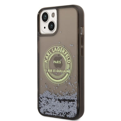 Θήκη για Apple iPhone 14 Plus, Karl Lagerfeld, Liquid Glitter RSG, Μαύρη
