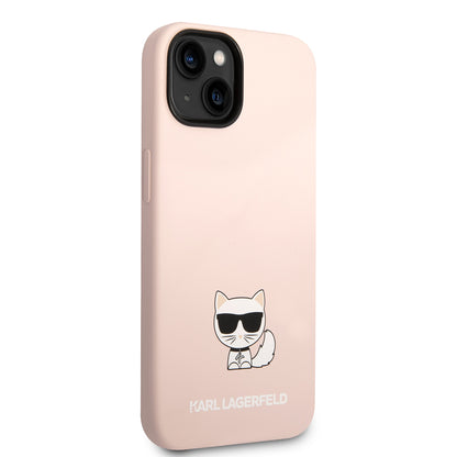 Case for Apple iPhone 14 Plus, Karl Lagerfeld, Silicone Body Choupette, Pink