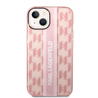 Θήκη για Apple iPhone 14 Plus, Karl Lagerfeld, Monogram Stripe, Ροζ