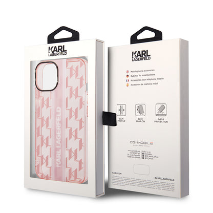 Θήκη για Apple iPhone 14 Plus, Karl Lagerfeld, Monogram Stripe, Ροζ