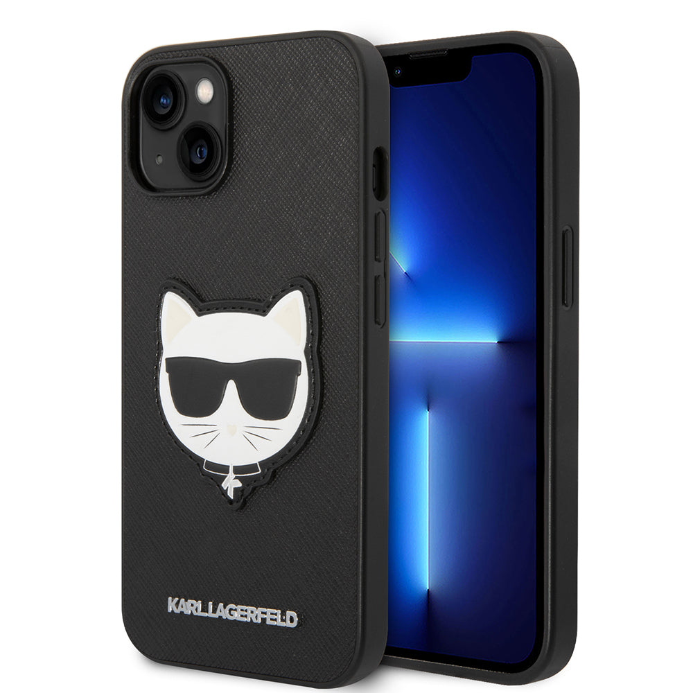 Θήκη για Apple iPhone 14 Plus, Karl Lagerfeld, Saffiano Choupette's Head, Μαύρη