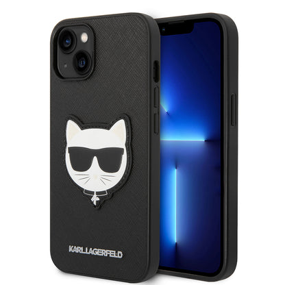 Θήκη για Apple iPhone 14 Plus, Karl Lagerfeld, Saffiano Choupette's Head, Μαύρη
