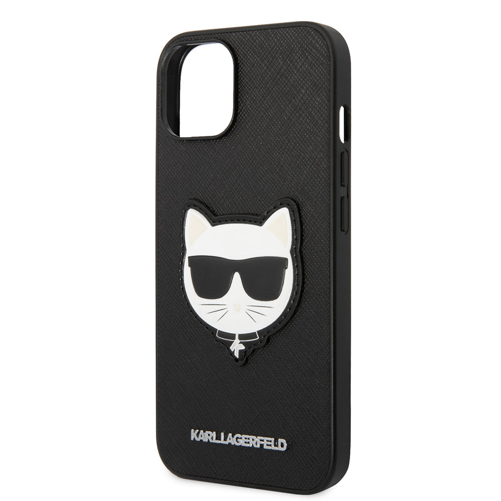 Θήκη για Apple iPhone 14 Plus, Karl Lagerfeld, Saffiano Choupette's Head, Μαύρη