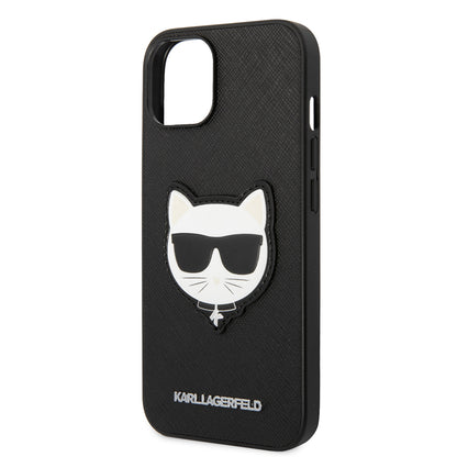 Θήκη για Apple iPhone 14 Plus, Karl Lagerfeld, Saffiano Choupette's Head, Μαύρη