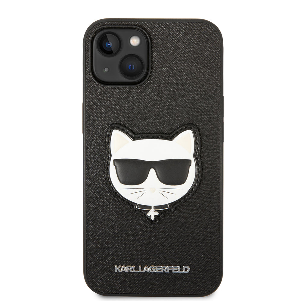 Θήκη για Apple iPhone 14 Plus, Karl Lagerfeld, Saffiano Choupette's Head, Μαύρη