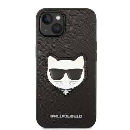 Θήκη για Apple iPhone 14 Plus, Karl Lagerfeld, Saffiano Choupette's Head, Μαύρη