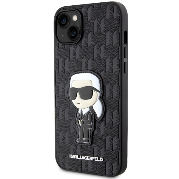 Θήκη για Apple iPhone 14 Plus, Karl Lagerfeld, Saffiano Monogram Ikonik Karl, Μαύρη