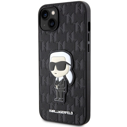 Θήκη για Apple iPhone 14 Plus, Karl Lagerfeld, Saffiano Monogram Ikonik Karl, Μαύρη