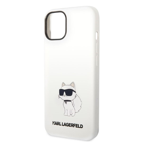 Θήκη για Apple iPhone 14 Plus, Karl Lagerfeld, Silicone Choupette, Λευκή