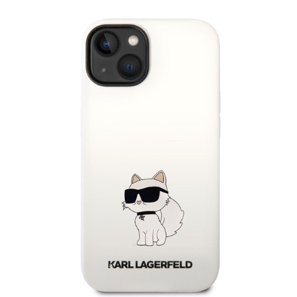Θήκη για Apple iPhone 14 Plus, Karl Lagerfeld, Silicone Choupette, Λευκή