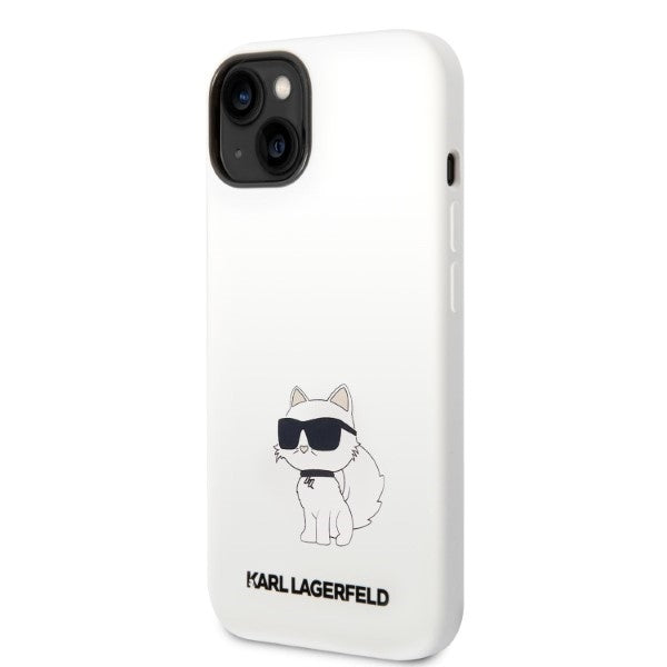Θήκη για Apple iPhone 14 Plus, Karl Lagerfeld, Silicone Choupette, Λευκή