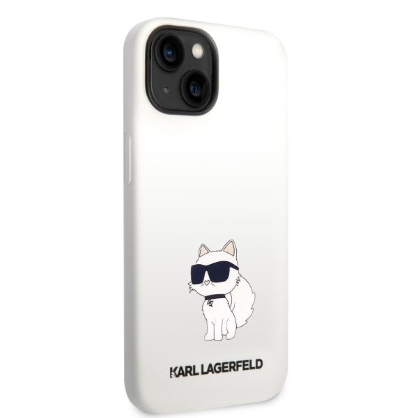 Θήκη για Apple iPhone 14 Plus, Karl Lagerfeld, Silicone Choupette, Λευκή