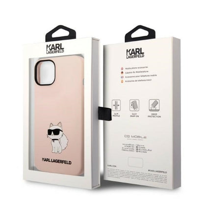 Θήκη για Apple iPhone 14 Plus, Karl Lagerfeld, Silicone Choupette, Ροζ