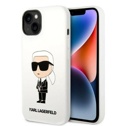 Θήκη για Apple iPhone 14 Plus, Karl Lagerfeld, Silicone Ikonik Karl, Λευκή