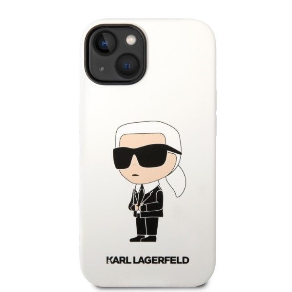 Θήκη για Apple iPhone 14 Plus, Karl Lagerfeld, Silicone Ikonik Karl, Λευκή