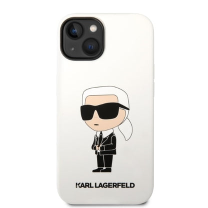 Θήκη για Apple iPhone 14 Plus, Karl Lagerfeld, Silicone Ikonik Karl, Λευκή
