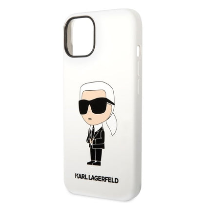 Θήκη για Apple iPhone 14 Plus, Karl Lagerfeld, Silicone Ikonik Karl, Λευκή