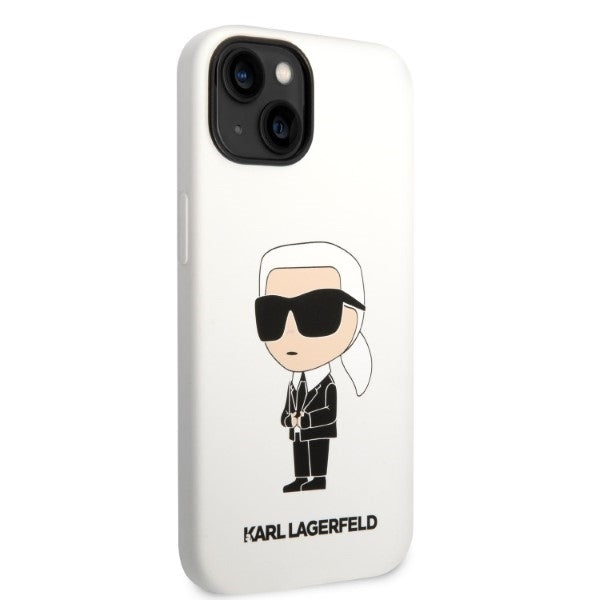 Θήκη για Apple iPhone 14 Plus, Karl Lagerfeld, Silicone Ikonik Karl, Λευκή