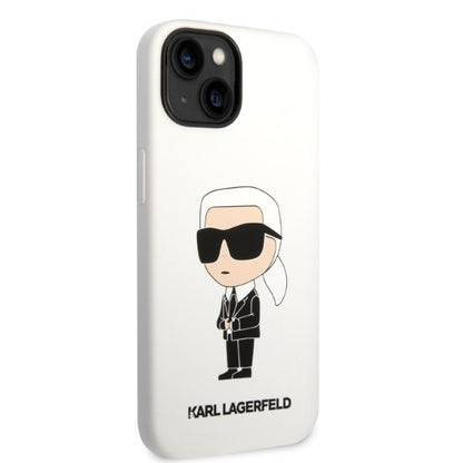 Θήκη για Apple iPhone 14 Plus, Karl Lagerfeld, Silicone Ikonik Karl, Λευκή