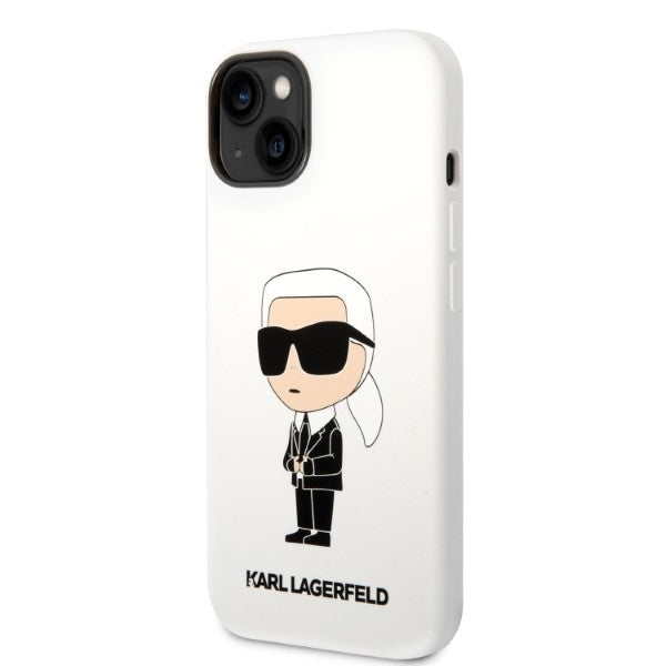 Θήκη για Apple iPhone 14 Plus, Karl Lagerfeld, Silicone Ikonik Karl, Λευκή