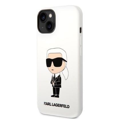 Θήκη για Apple iPhone 14 Plus, Karl Lagerfeld, Silicone Ikonik Karl, Λευκή