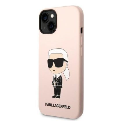 Θήκη για Apple iPhone 14 Plus, Karl Lagerfeld, Silicone Ikonik Karl, Ροζ