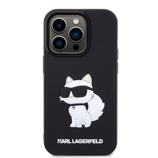 Case for Apple iPhone 14 Pro, Karl Lagerfeld, 3D Rubber Choupette, Black