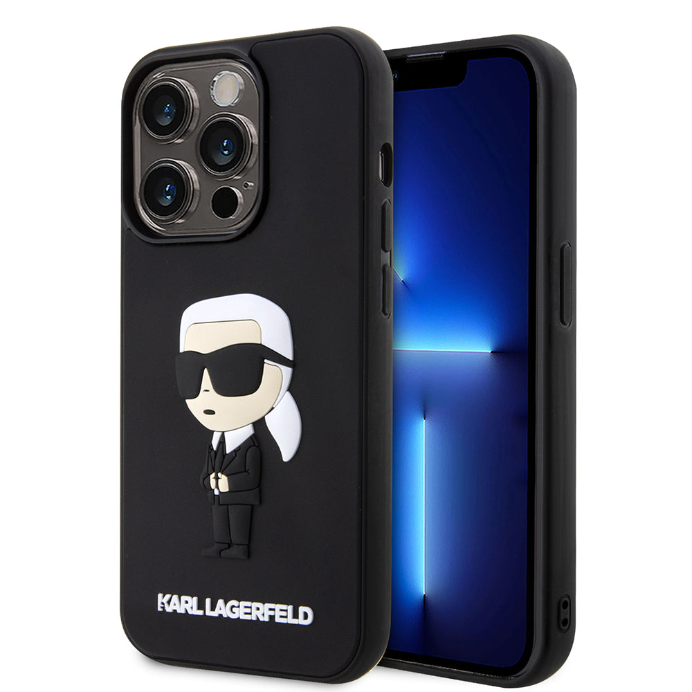Θήκη για Apple iPhone 14 Pro, Karl Lagerfeld, 3D Rubber Ikonik Karl, Μαύρη