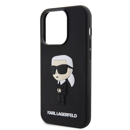 Θήκη για Apple iPhone 14 Pro, Karl Lagerfeld, 3D Rubber Ikonik Karl, Μαύρη