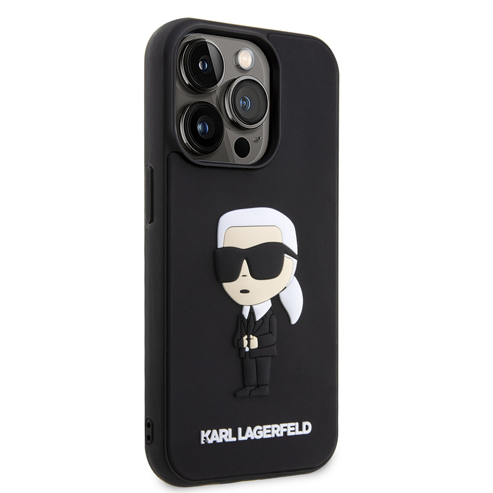 Θήκη για Apple iPhone 14 Pro, Karl Lagerfeld, 3D Rubber Ikonik Karl, Μαύρη