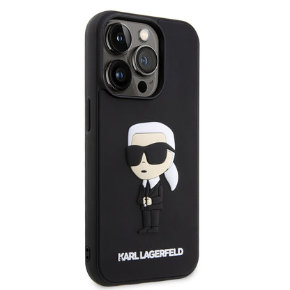 Θήκη για Apple iPhone 14 Pro, Karl Lagerfeld, 3D Rubber Ikonik Karl, Μαύρη