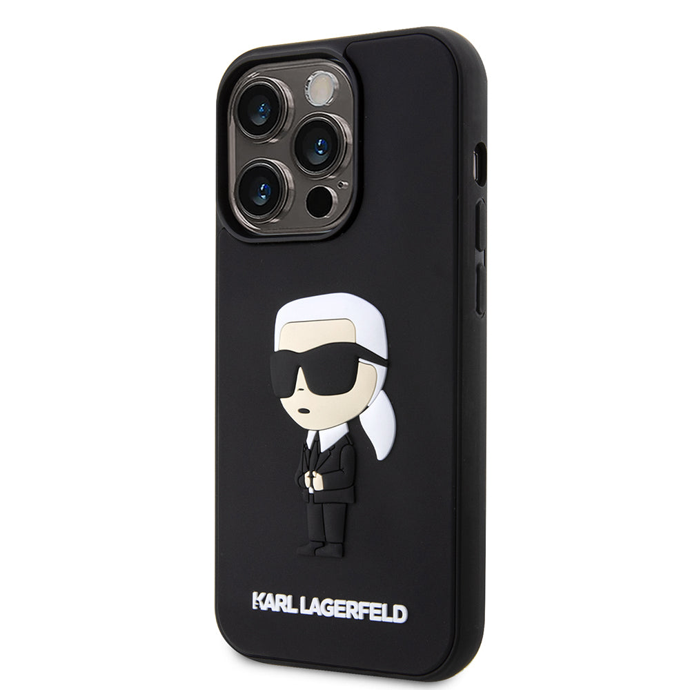 Θήκη για Apple iPhone 14 Pro, Karl Lagerfeld, 3D Rubber Ikonik Karl, Μαύρη