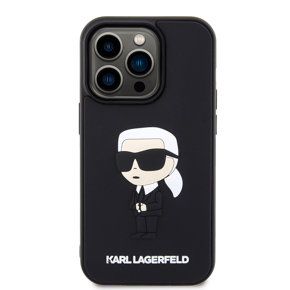 Θήκη για Apple iPhone 14 Pro, Karl Lagerfeld, 3D Rubber Ikonik Karl, Μαύρη