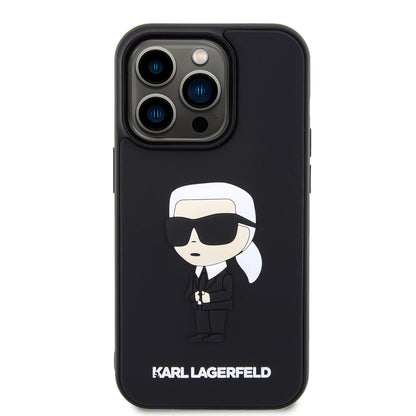 Θήκη για Apple iPhone 14 Pro, Karl Lagerfeld, 3D Rubber Ikonik Karl, Μαύρη