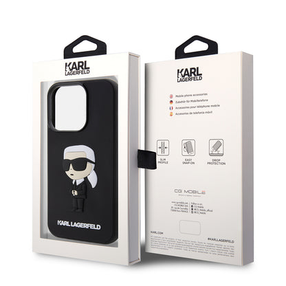 Θήκη για Apple iPhone 14 Pro, Karl Lagerfeld, 3D Rubber Ikonik Karl, Μαύρη