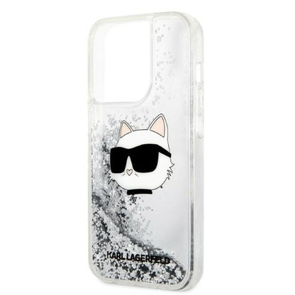 Θήκη για Apple iPhone 14 Pro, Karl Lagerfeld, Glitter Choupette's Head, Ασημί
