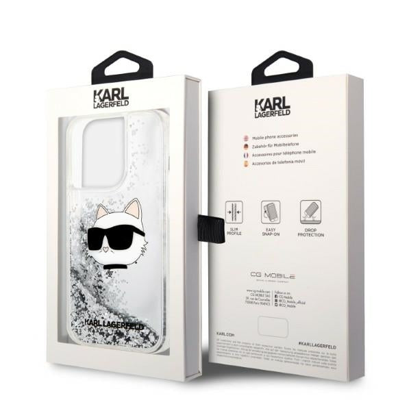 Θήκη για Apple iPhone 14 Pro, Karl Lagerfeld, Glitter Choupette's Head, Ασημί