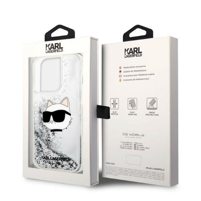 Θήκη για Apple iPhone 14 Pro, Karl Lagerfeld, Glitter Choupette's Head, Ασημί