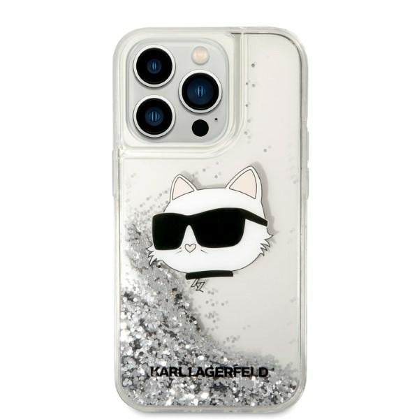 Θήκη για Apple iPhone 14 Pro, Karl Lagerfeld, Glitter Choupette's Head, Ασημί