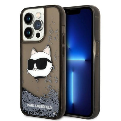 Θήκη για Apple iPhone 14 Pro, Karl Lagerfeld, Glitter Choupette's Head, Μαύρη