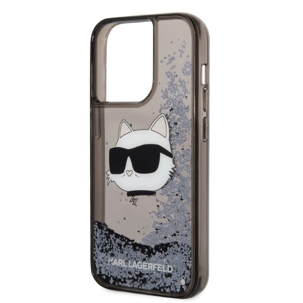 Θήκη για Apple iPhone 14 Pro, Karl Lagerfeld, Glitter Choupette's Head, Μαύρη