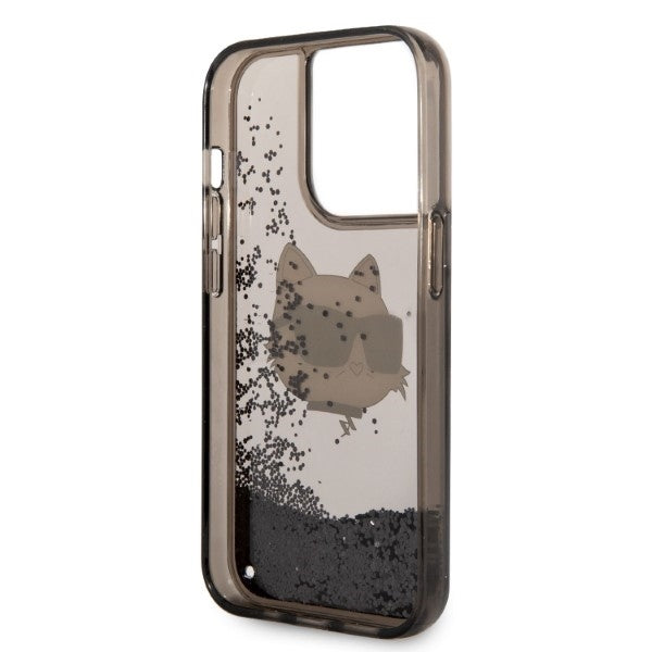 Θήκη για Apple iPhone 14 Pro, Karl Lagerfeld, Glitter Choupette's Head, Μαύρη
