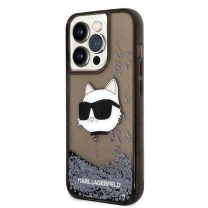 Θήκη για Apple iPhone 14 Pro, Karl Lagerfeld, Glitter Choupette's Head, Μαύρη