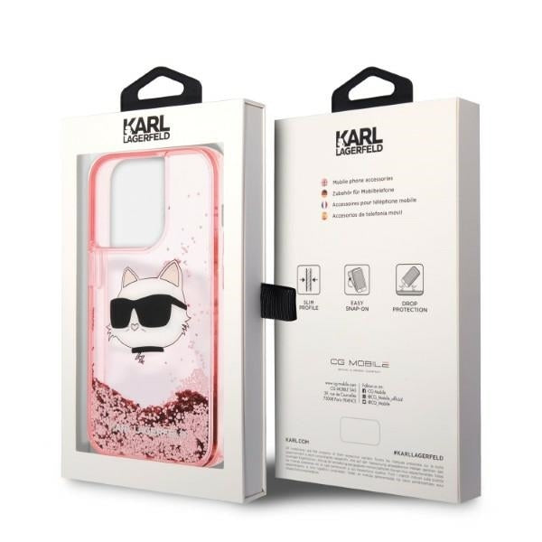 Θήκη για Apple iPhone 14 Pro, Karl Lagerfeld, Glitter Choupette's Head, Ροζ