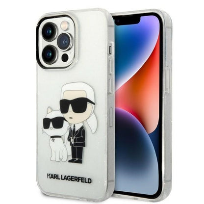 Θήκη για Apple iPhone 14 Pro, Karl Lagerfeld, Glitter Karl & Choupette, Διάφανη