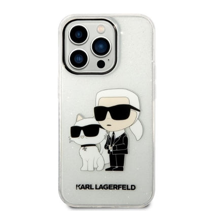 Θήκη για Apple iPhone 14 Pro, Karl Lagerfeld, Glitter Karl & Choupette, Διάφανη