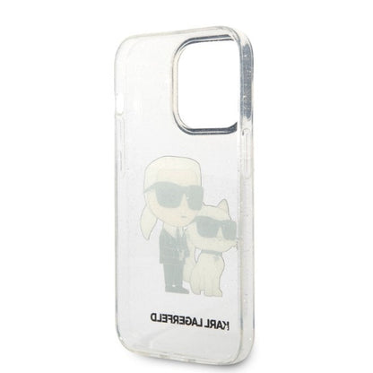 Θήκη για Apple iPhone 14 Pro, Karl Lagerfeld, Glitter Karl & Choupette, Διάφανη
