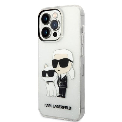 Θήκη για Apple iPhone 14 Pro, Karl Lagerfeld, Glitter Karl & Choupette, Διάφανη